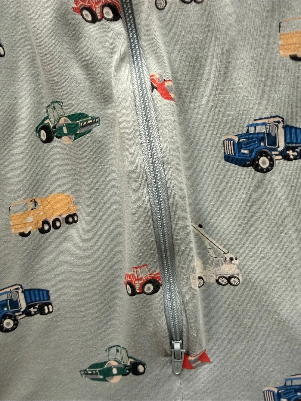 Kyte BABY Light Blue Sleeveless Zip Sleep Sack with Work Truck Print